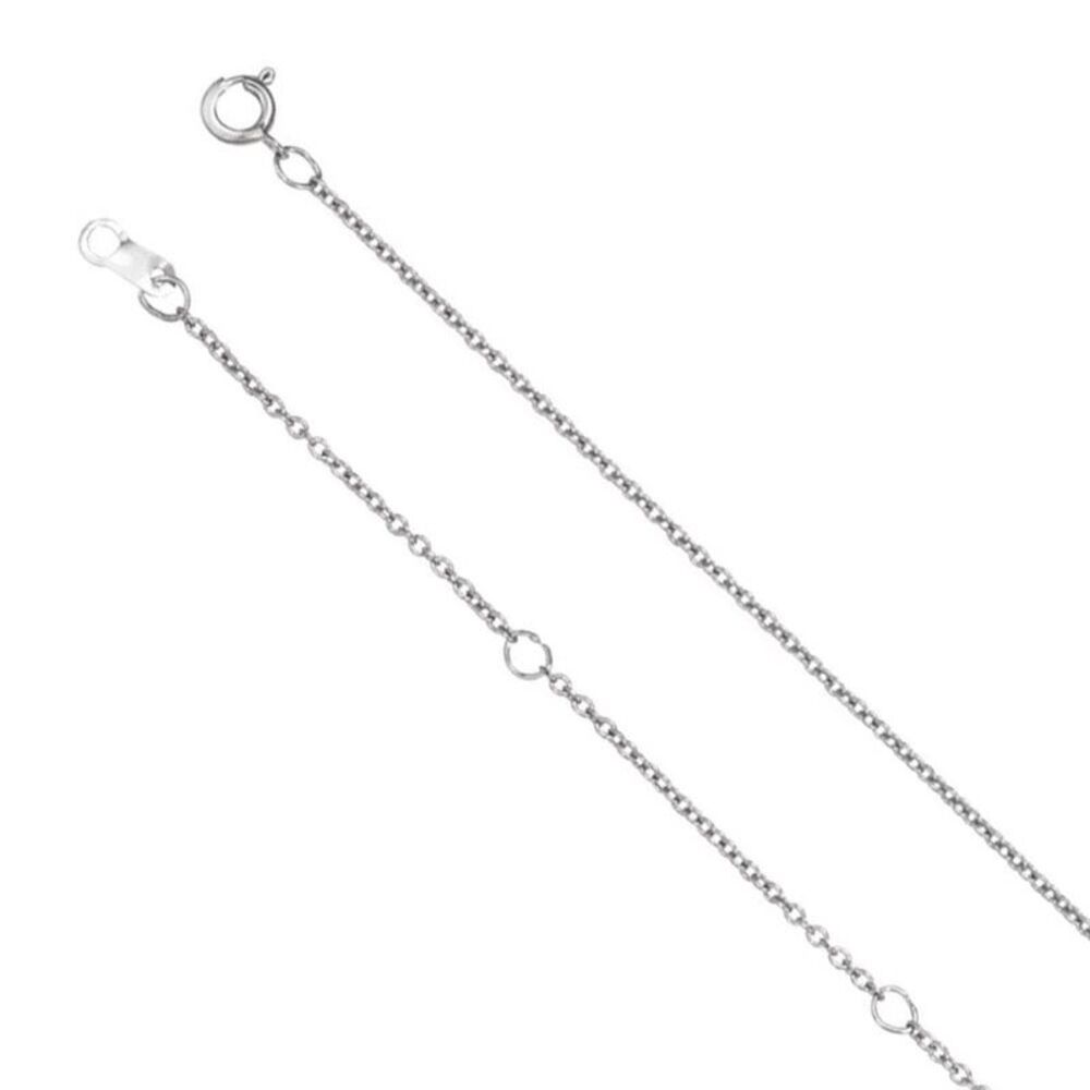 Platinum Adjustable 1mm Solid Cable Chain Necklace, 16-18 Inch